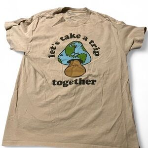 Spencer's Tan and Green Short Sleeve Tee with Graphic Design